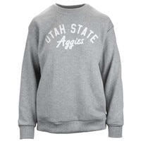 Women's Utah State Aggies Embroidered Crew Sweatshirt gray